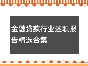 金融貸款行業(yè)述職報告精選合集