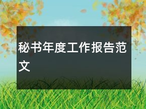 秘書年度工作報告范文