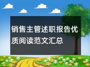 銷售主管述職報告優(yōu)質(zhì)閱讀范文匯總