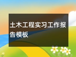 土木工程實習(xí)工作報告模板