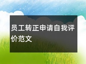 員工轉(zhuǎn)正申請(qǐng)自我評(píng)價(jià)范文