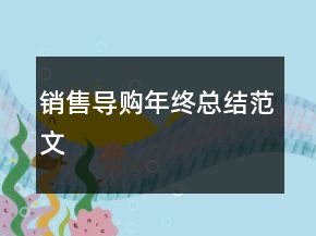 銷售導(dǎo)購年終總結(jié)范文