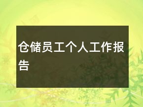 倉儲員工個人工作報告