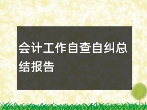 會(huì)計(jì)工作自查自糾總結(jié)報(bào)告