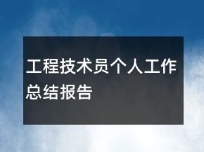 工程技術(shù)員個(gè)人工作總結(jié)報(bào)告