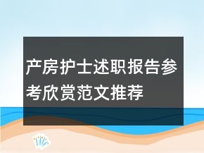 產(chǎn)房護(hù)士述職報告參考欣賞范文推薦