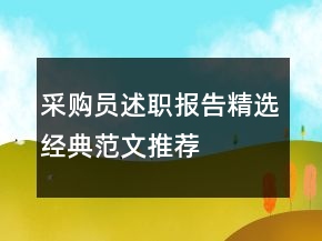 采購員述職報(bào)告精選經(jīng)典范文推薦