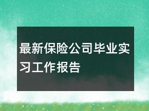 最新保險公司畢業(yè)實習工作報告
