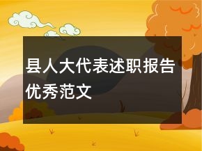 縣人大代表述職報告優(yōu)秀范文