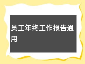 員工年終工作報告通用