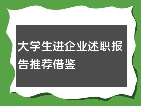 大學(xué)生進(jìn)企業(yè)述職報告推薦借鑒