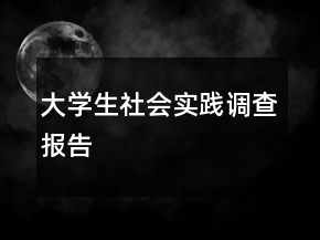 大學生社會實踐調(diào)查報告