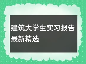 建筑大學(xué)生實習(xí)報告最新精選