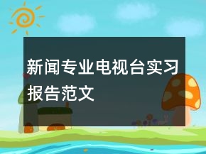 新聞專業(yè)電視臺實習報告范文