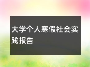大學(xué)個人寒假社會實踐報告