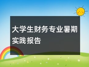 大學生財務專業(yè)暑期實踐報告