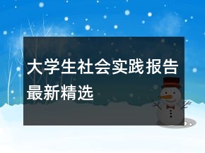 大學生社會實踐報告最新精選