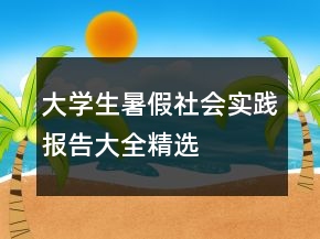 大學(xué)生暑假社會實踐報告大全精選