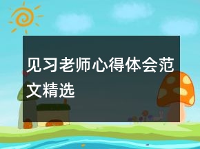 見習老師心得體會范文精選