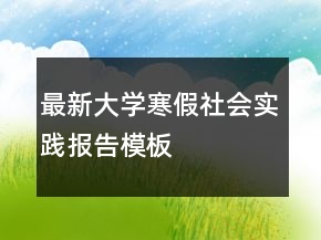 最新大學(xué)寒假社會實(shí)踐報告模板