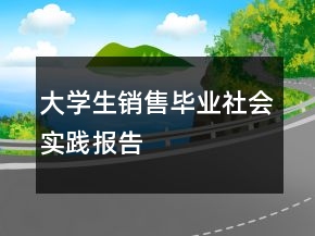 大學(xué)生銷售畢業(yè)社會實踐報告