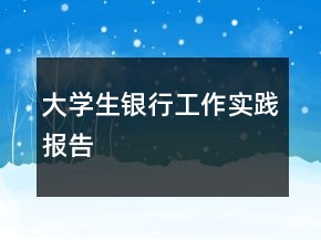 大學(xué)生銀行工作實踐報告