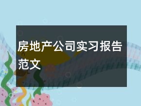 房地產(chǎn)公司實(shí)習(xí)報(bào)告范文