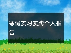 寒假實習實踐個人報告