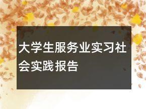 大學生服務業(yè)實習社會實踐報告
