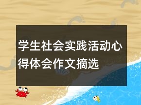 學生社會實踐活動心得體會作文摘選