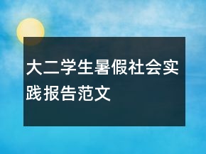 大二學生暑假社會實踐報告范文