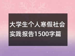 大學(xué)生個(gè)人寒假社會(huì)實(shí)踐報(bào)告1500字篇