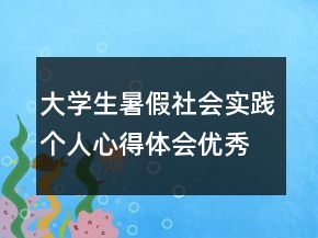 大學(xué)生暑假社會(huì)實(shí)踐個(gè)人心得體會(huì)優(yōu)秀范文年