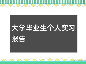 大學(xué)畢業(yè)生個(gè)人實(shí)習(xí)報(bào)告