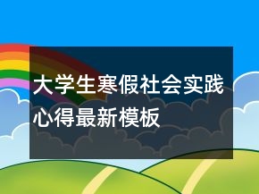 大學(xué)生寒假社會(huì)實(shí)踐心得最新模板