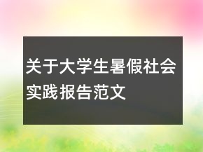 關(guān)于大學(xué)生暑假社會(huì)實(shí)踐報(bào)告范文