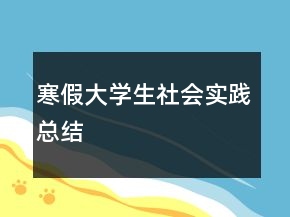 寒假大學(xué)生社會(huì)實(shí)踐總結(jié)