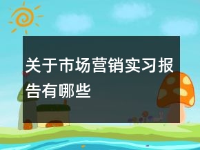 關(guān)于市場營銷實(shí)習(xí)報(bào)告有哪些