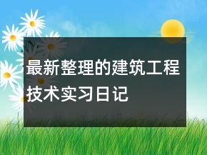 最新整理的建筑工程技術(shù)實(shí)習(xí)日記