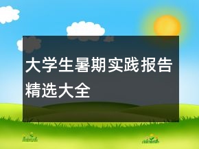 大學(xué)生暑期實踐報告精選大全