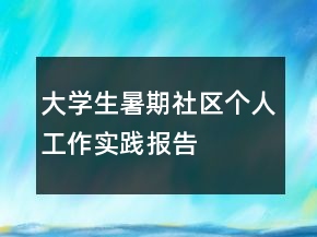 大學(xué)生暑期社區(qū)個(gè)人工作實(shí)踐報(bào)告