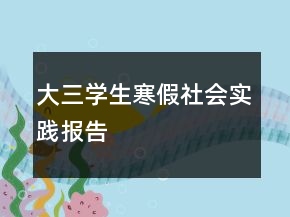大三學(xué)生寒假社會(huì)實(shí)踐報(bào)告