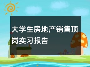 大學(xué)生房地產(chǎn)銷售頂崗實(shí)習(xí)報(bào)告