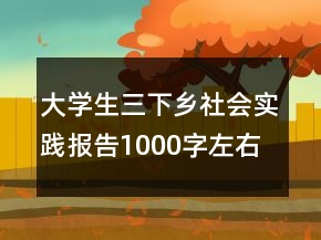大學(xué)生三下鄉(xiāng)社會(huì)實(shí)踐報(bào)告1000字左右