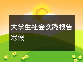 大學(xué)生社會實(shí)踐報(bào)告寒假