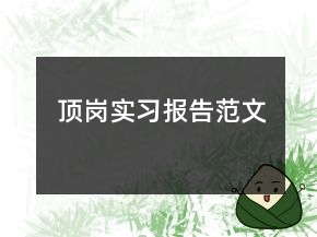 頂崗實習(xí)報告范文