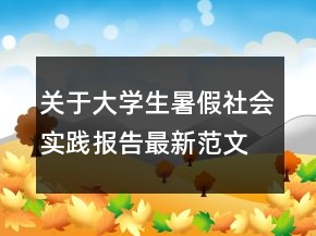 關(guān)于大學(xué)生暑假社會(huì)實(shí)踐報(bào)告最新范文