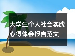 大學(xué)生個人社會實踐心得體會報告范文