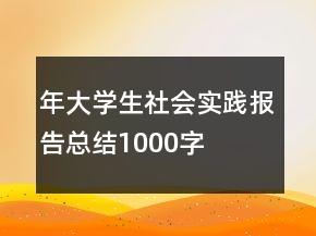 年大學(xué)生社會實踐報告總結(jié)1000字