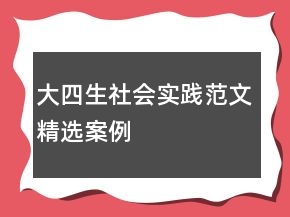 大四生社會(huì)實(shí)踐范文精選案例